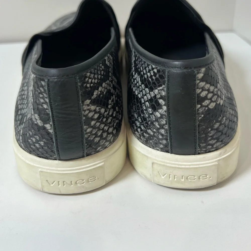 Vince Size 10 Blair Snakeskin Embossed Leather Granite Azzure Loafer Espadrille